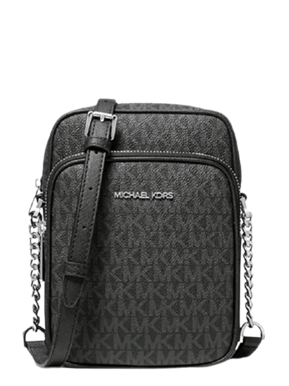 Michael Kors Black/Silver MK Signature Crossbody